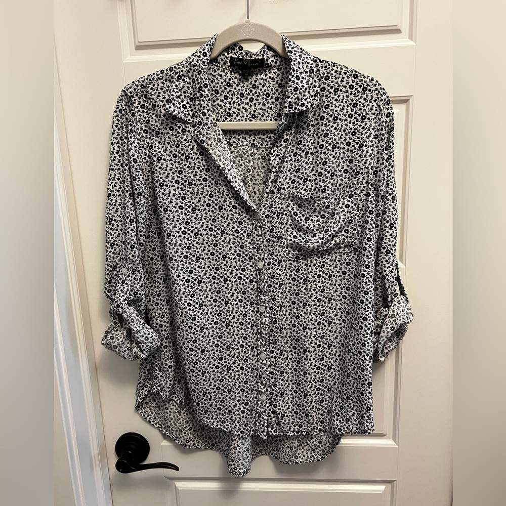 Medium Black and White Blouse